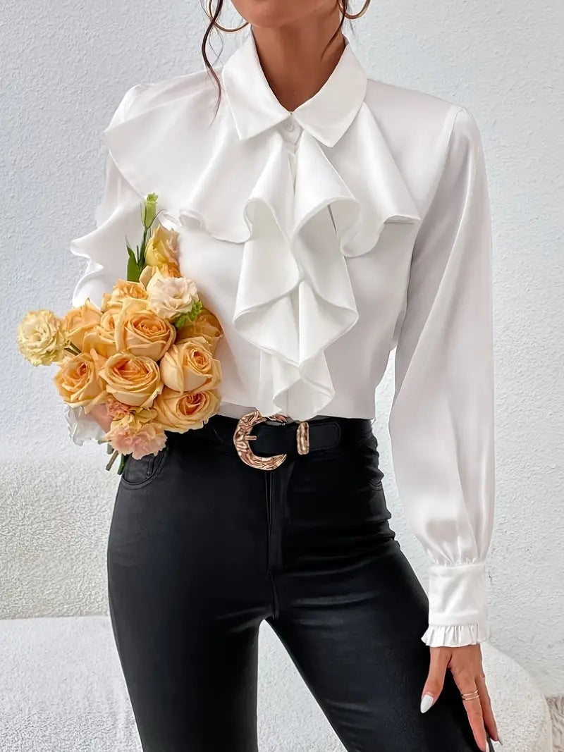 Judith | CAMISA ELEGANTE VOLANTES MANGA LARGA