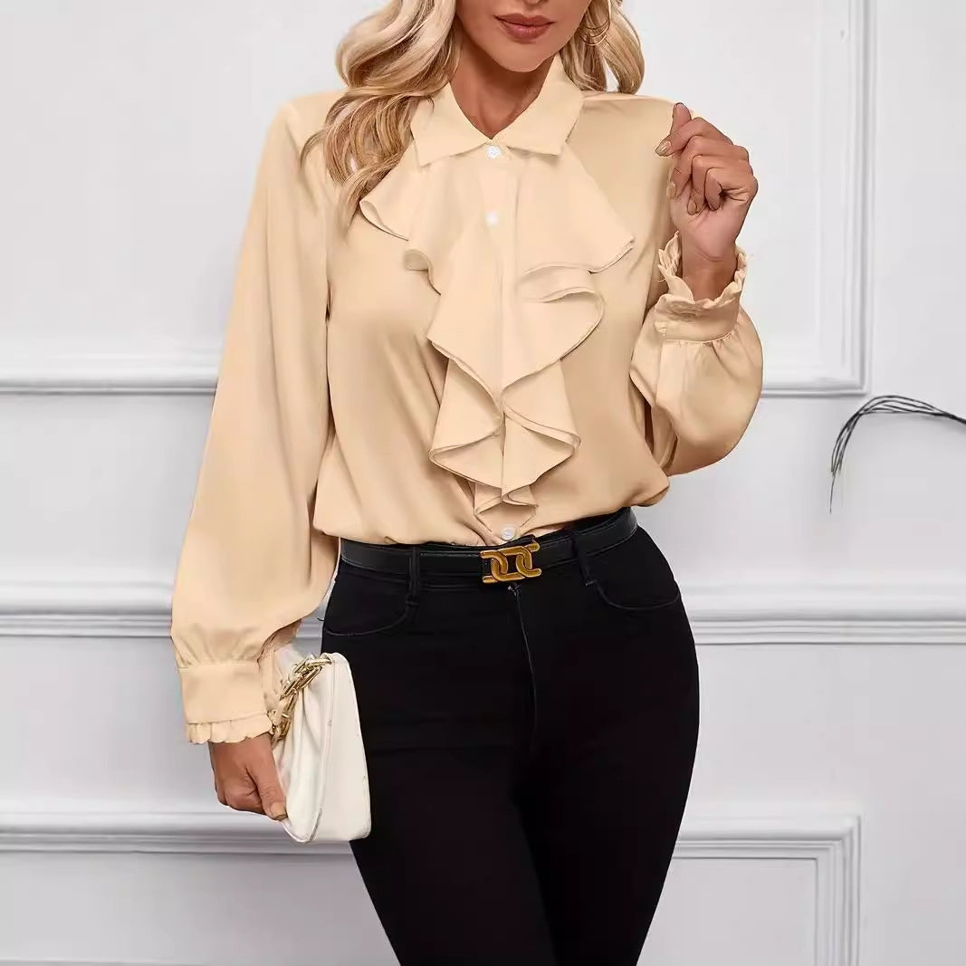 Judith | CAMISA ELEGANTE VOLANTES MANGA LARGA