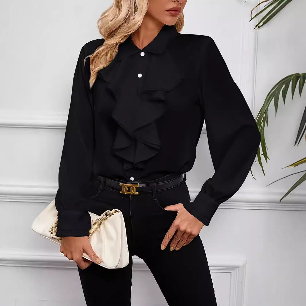 Judith | CAMISA ELEGANTE VOLANTES MANGA LARGA