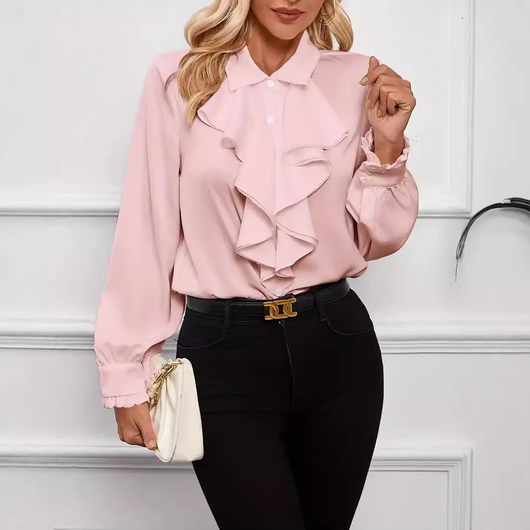 Judith | CAMISA ELEGANTE VOLANTES MANGA LARGA
