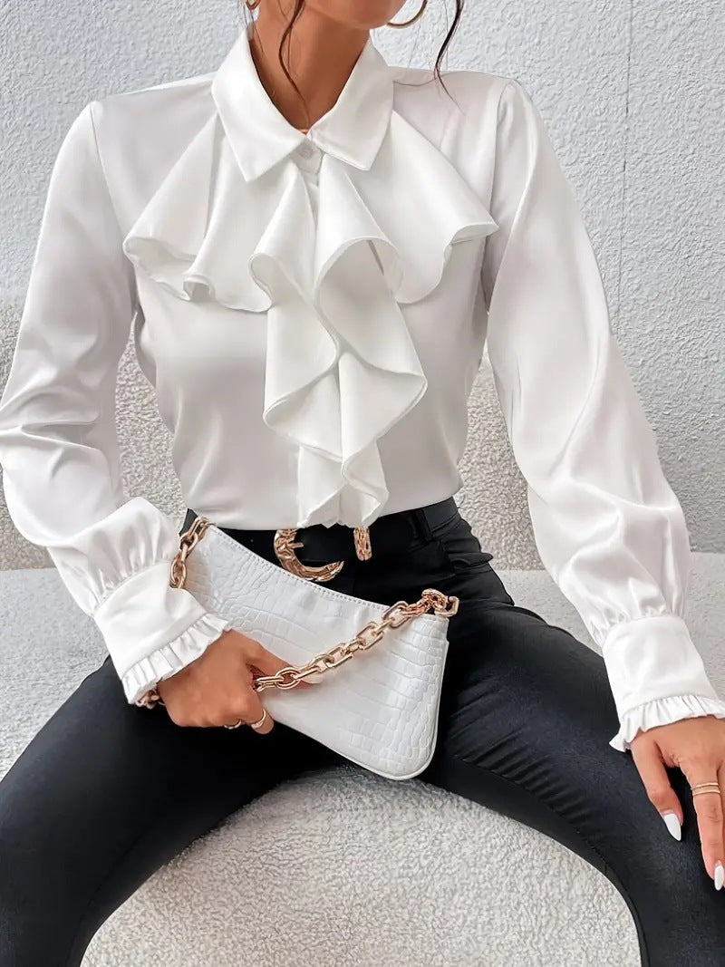 Judith | CAMISA ELEGANTE VOLANTES MANGA LARGA