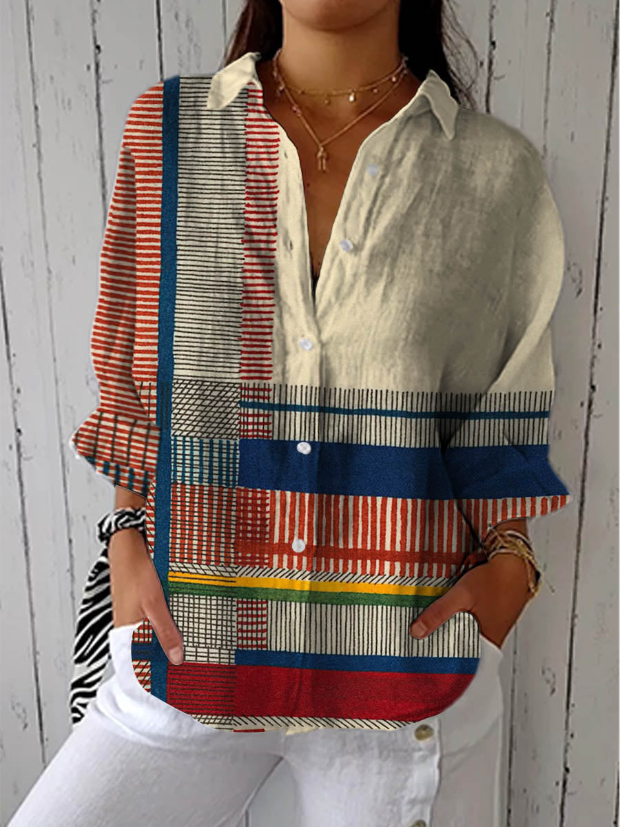 Catherine | Blusa Patchwork de Rayas