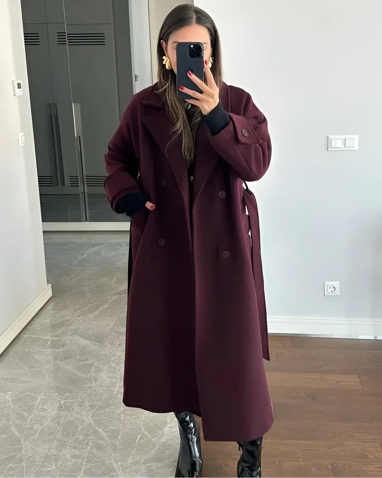 Sara | Trench-coat élégant bordeaux
