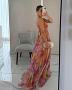 Giselle - Charmante robe longue à imprimé floral