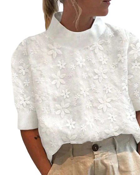 Amelia | Blusa de encaje con cuello alto