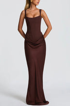Greta | Robe longue à encolure carrée
