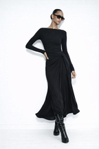 Lorena | Vestido Largo Con Lazo Lateral