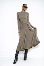 Lorena | Vestido Largo Con Lazo Lateral