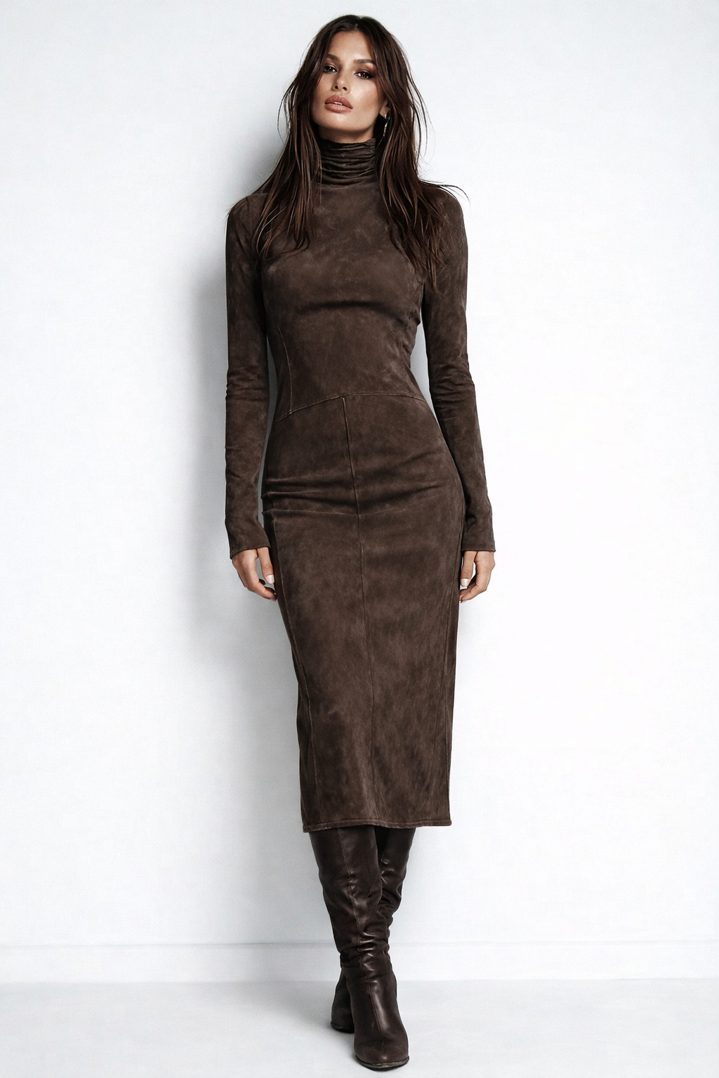 Vera | Vestido midi largo marrón