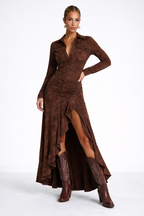 Olivia | Robe longue à volants