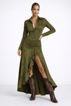 Olivia | Robe longue à volants