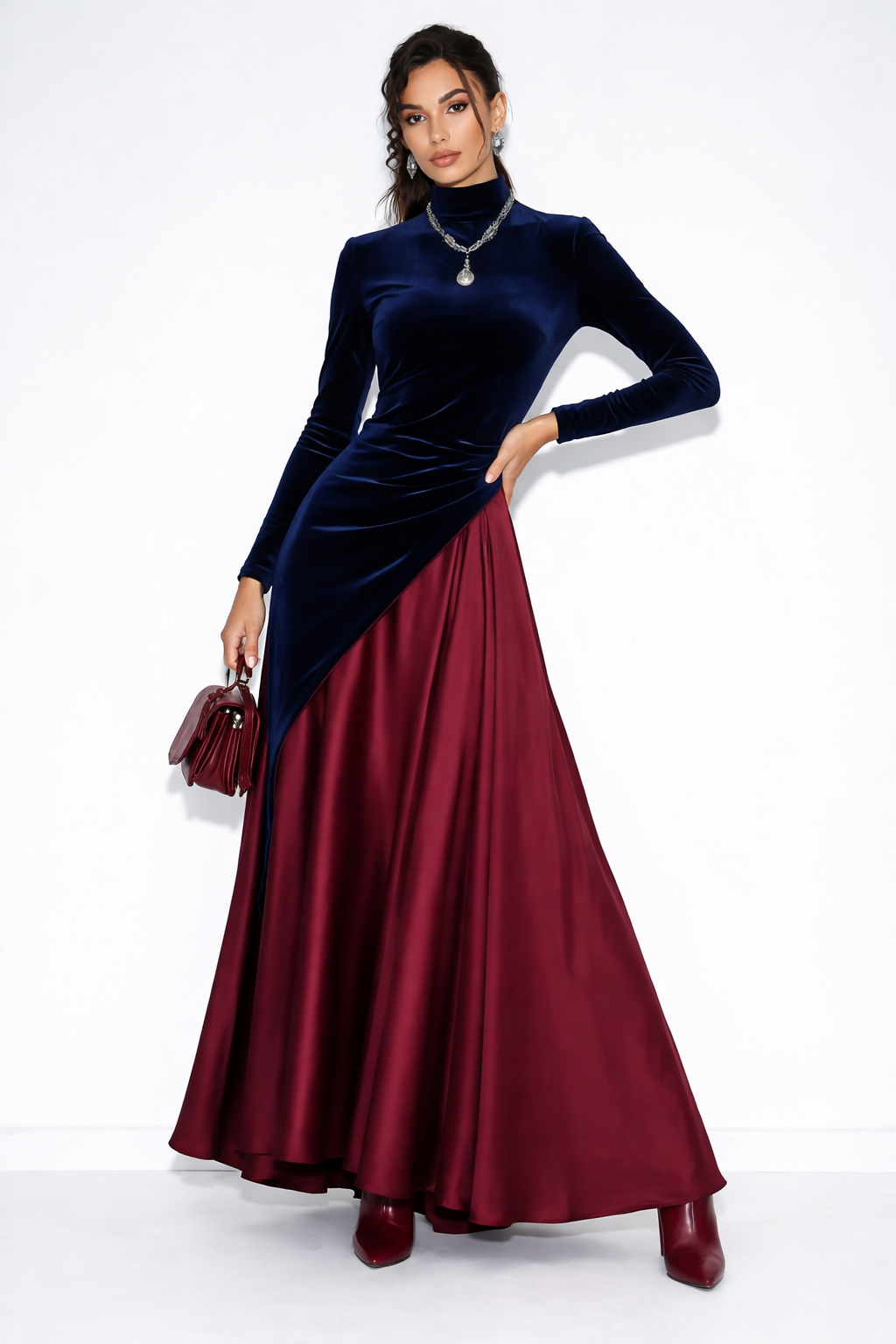 Aroa | Vestido largo bicolor