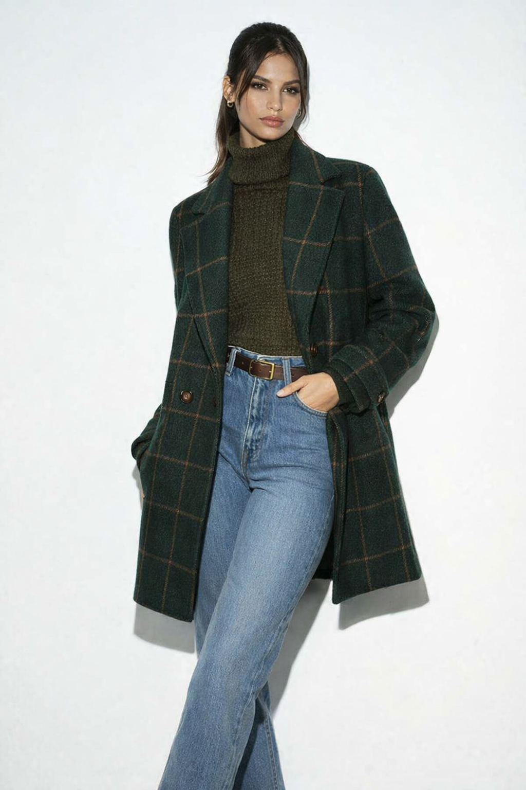 Estela | Elegante abrigo de lana a cuadros