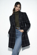 Estela | Élégant manteau en laine à carreaux