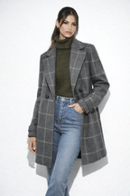 Estela | Élégant manteau en laine à carreaux