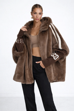 Natalia | Veste en fourrure à capuche