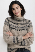 Zoe | Pull nordique en maille torsadée