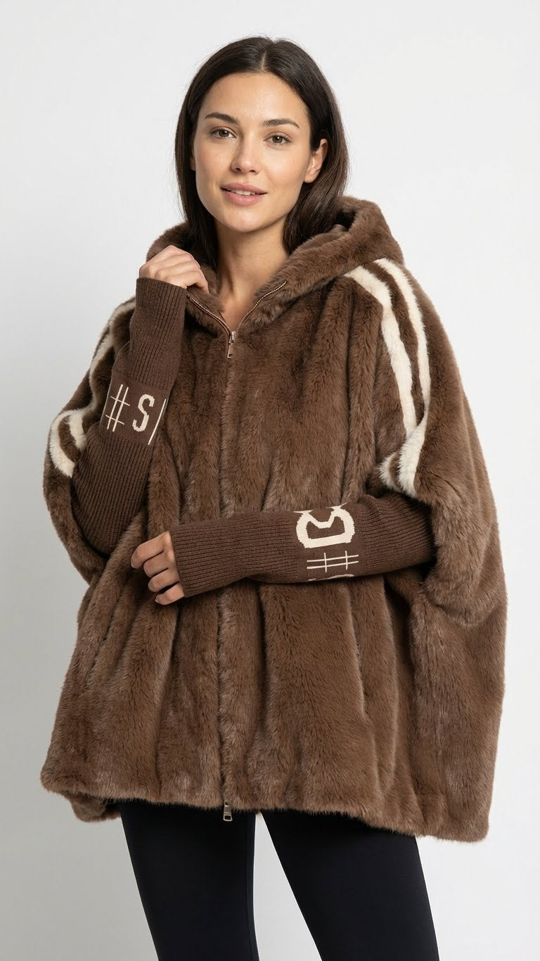 Natalia | Chaqueta de pelo con capucha