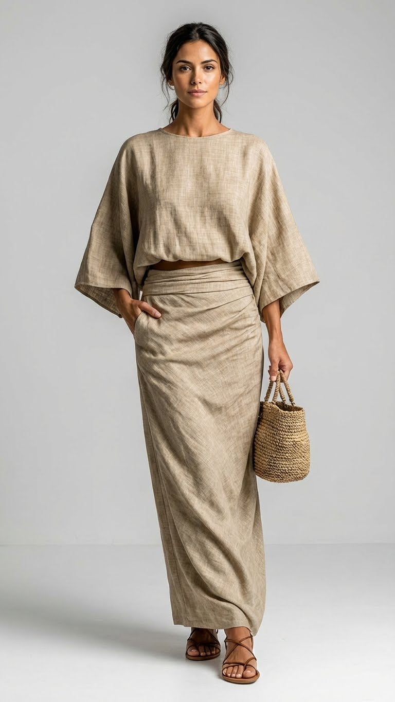 Mónica | Conjunto de falda de manga larga