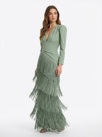 Clara™ | Élégante robe midi à manches à franges