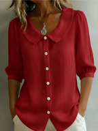 Velise - Blouse boutonnée sur le devant, douce au toucher