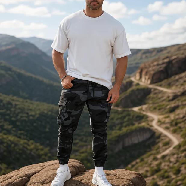 Pantalones utilitarios resistentes con múltiples bolsillos para hombre