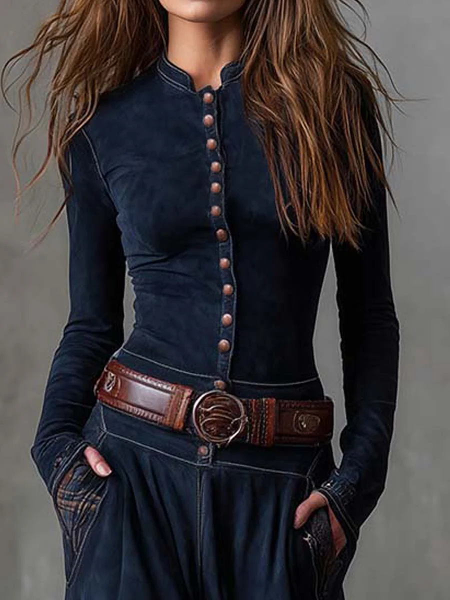 Carmen | Vestido maxi de ante con cinturón