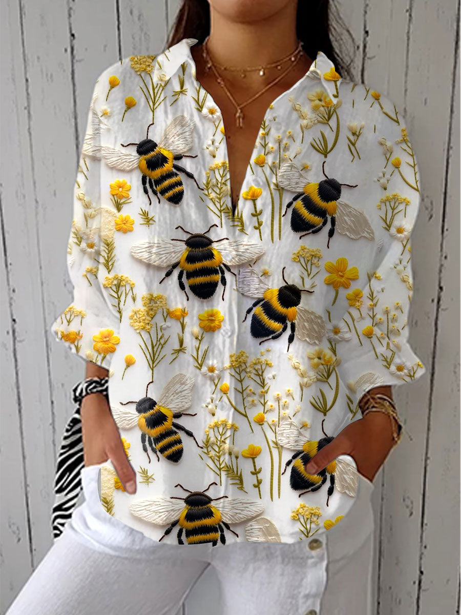 Susan | Blusa Floral Abejas de Jardín