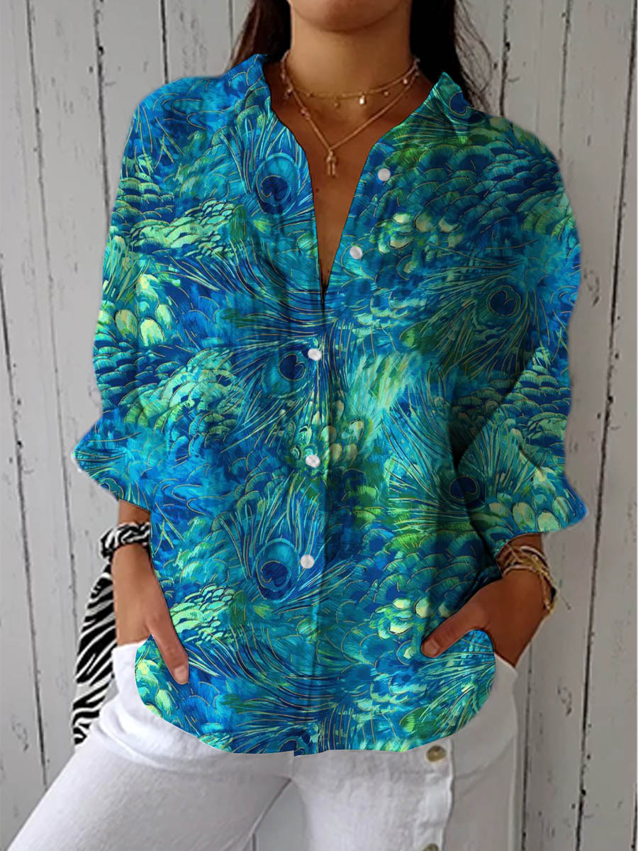 Patricia | Blusa Estampado Natural Azul