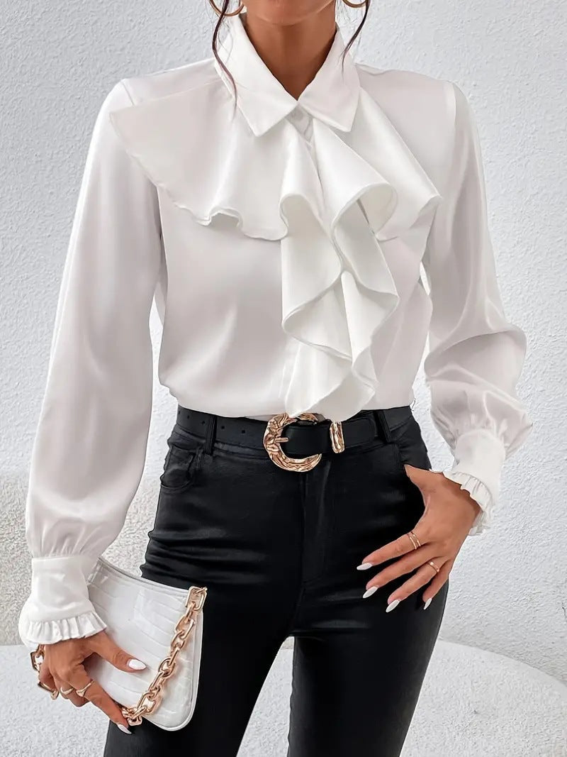 Judith | CAMISA ELEGANTE VOLANTES MANGA LARGA