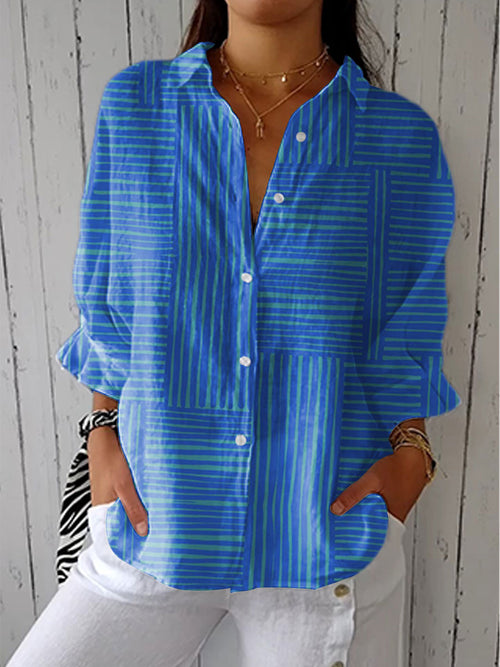 Alison | Blusa de Rayas Azules