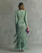 Clara™ | Élégante robe midi à manches à franges