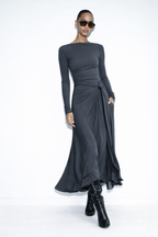 Lorena | Vestido Largo Con Lazo Lateral