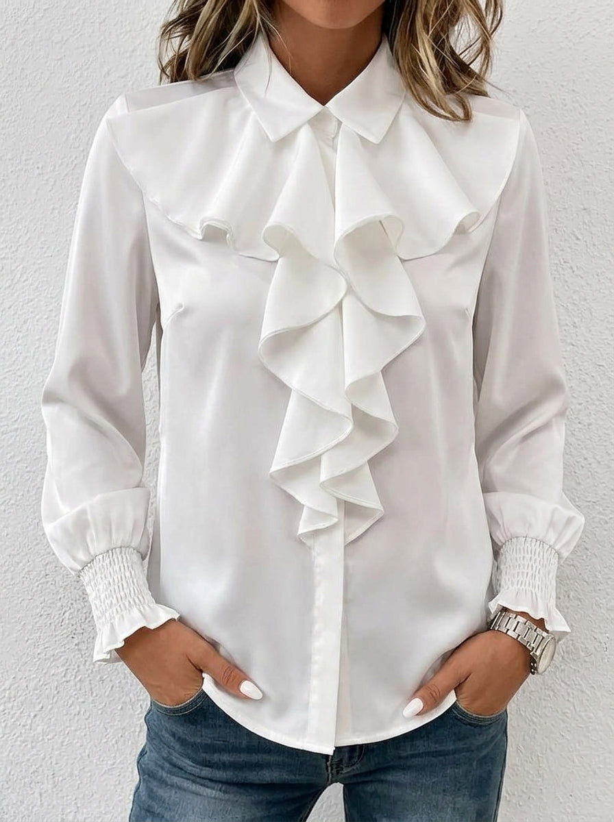 Judith | CHEMISE ÉLÉGANTE VOLANTS MANCHES LONGUES